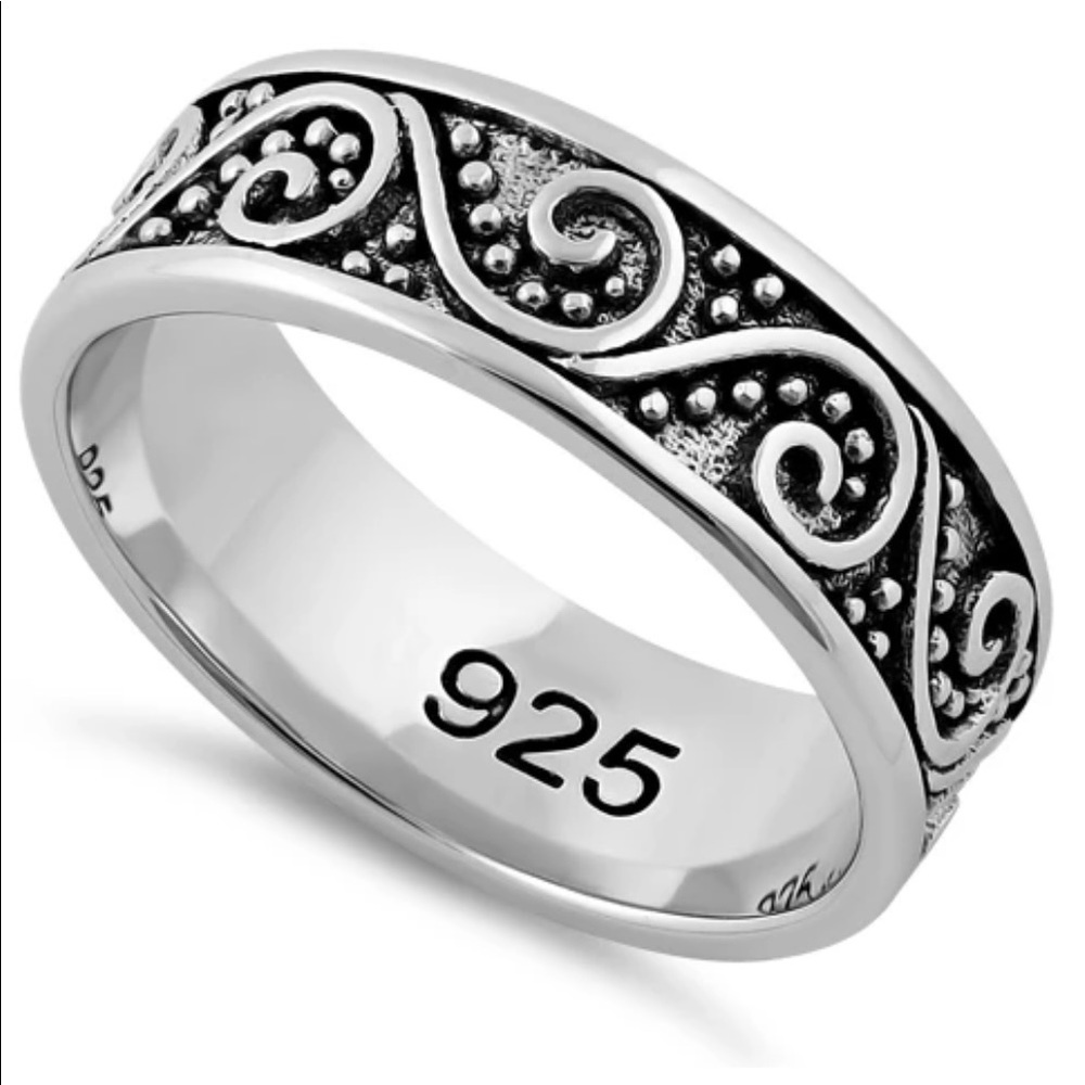 Sterling Silver Bali Swirl Band Ring